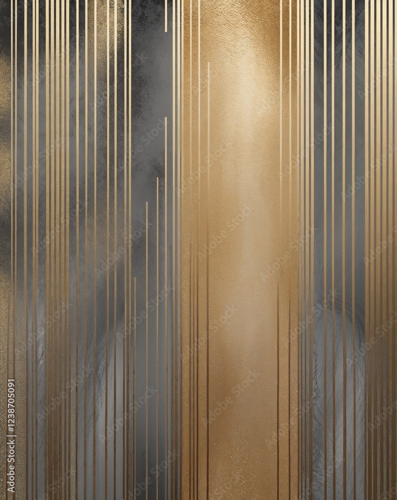 Poster gold and gray elegant pinstripe patterns with subtle depth abstract background