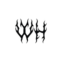 WH monogram logo design letter text name symbol monochrome logotype alphabet character simple logo