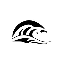 Abstract Ocean Wave: Black and White Vector Graphic Design. Perfect for logos, prints, and backgrounds.  A stylish and symbolic representation of nature's power and beauty.