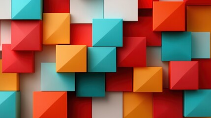A vibrant arrangement of colorful three-dimensional blocks creates an engaging abstract background, perfect for modern design projects and creative initiatives.