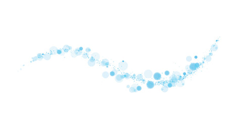 Glowing blue bokeh circles. Christmas background. Powder. Magic shining blue dust. Fine, shiny dust bokeh particles fall off slightly. Fantastic shimmer effect. PNG.