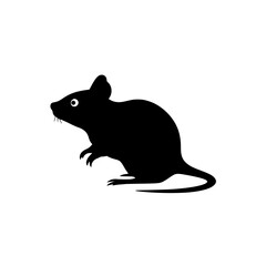 A captivating silhouette of a mouse, a minimalist vector graphic design. Perfect for logos, illustrations, and various creative projects.