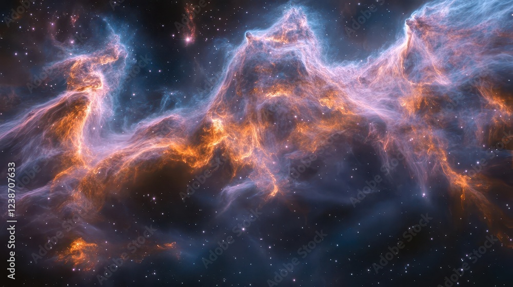Canvas Prints ethereal wisps of iridescent smoke dancing through a deep space backdrop, creating nebula-like forma