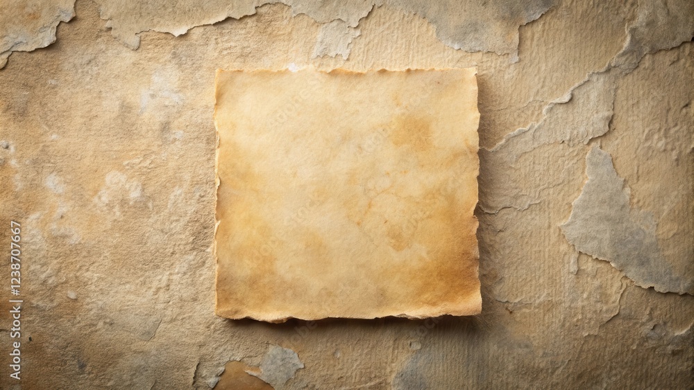 Poster aged paper fragment on textured surface a vintage background