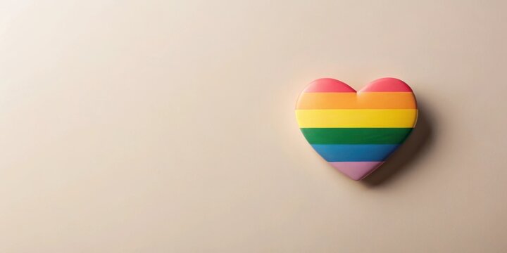 Rainbow Heart on Beige Background A Symbol of Love and Acceptance