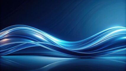 Abstract Blue Wave  Elegant, Dynamic Swirls of Light and Shadow