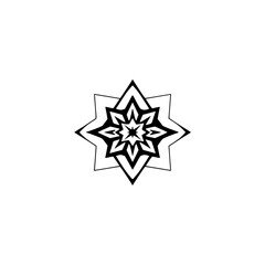 Geometric Mandala: Black and White Abstract Pattern Design - Stylish Vector Graphic