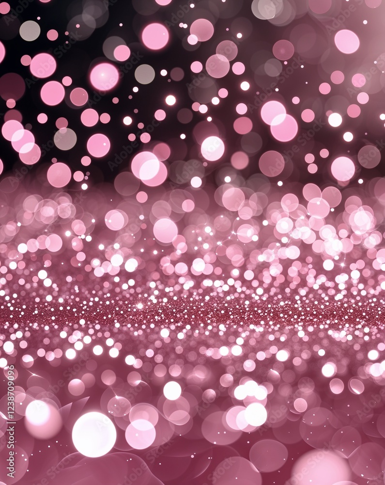 Poster pink dazzling floating sparkles with soft blurred highlights abstract bokeh glitter concept backgrou
