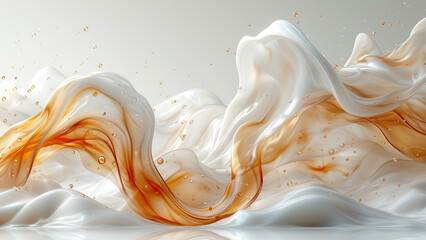 white amber fluid wave light background delicate textures high-definition abstract beauty