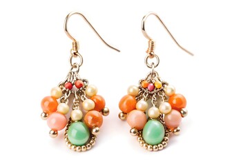 dangle earrings isolated on a white background