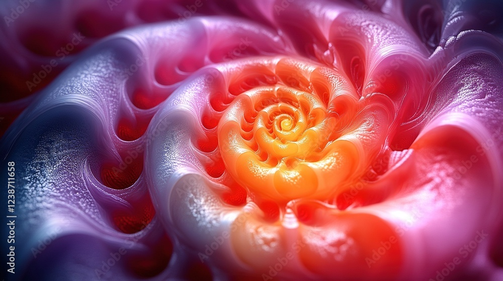 Poster swirling gradient fractal pattern background graphic