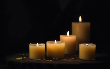candles on a dark background