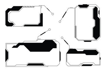 Futuristic HUD Frames and Tech Interface Cyberpunk Elements Set