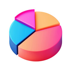 Obraz premium Colorful pie chart with vibrant segments representing data distribution