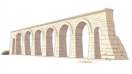 Naklejka premium Ancient Aqueduct Structure Illustrating Classic Architecture Design