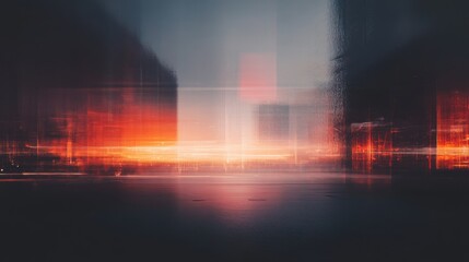 Fototapeta premium Abstract Cityscape with Vibrant Colors and Light Reflections