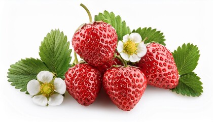 wild strawberry isolated on white background