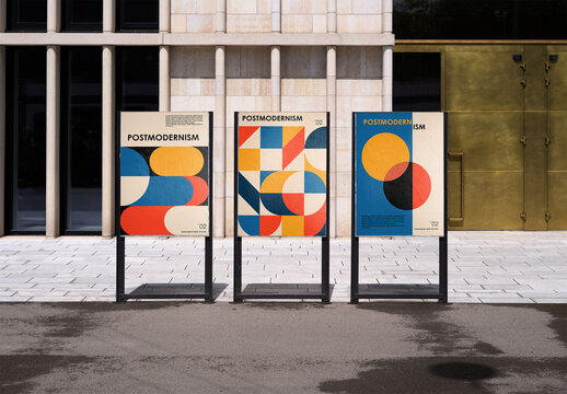 Mockup Of Three Vertical Customizable Posters