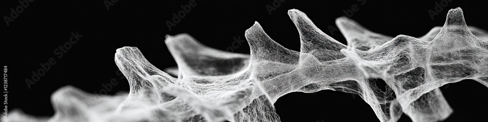 Poster monochrome image of a reticular structure