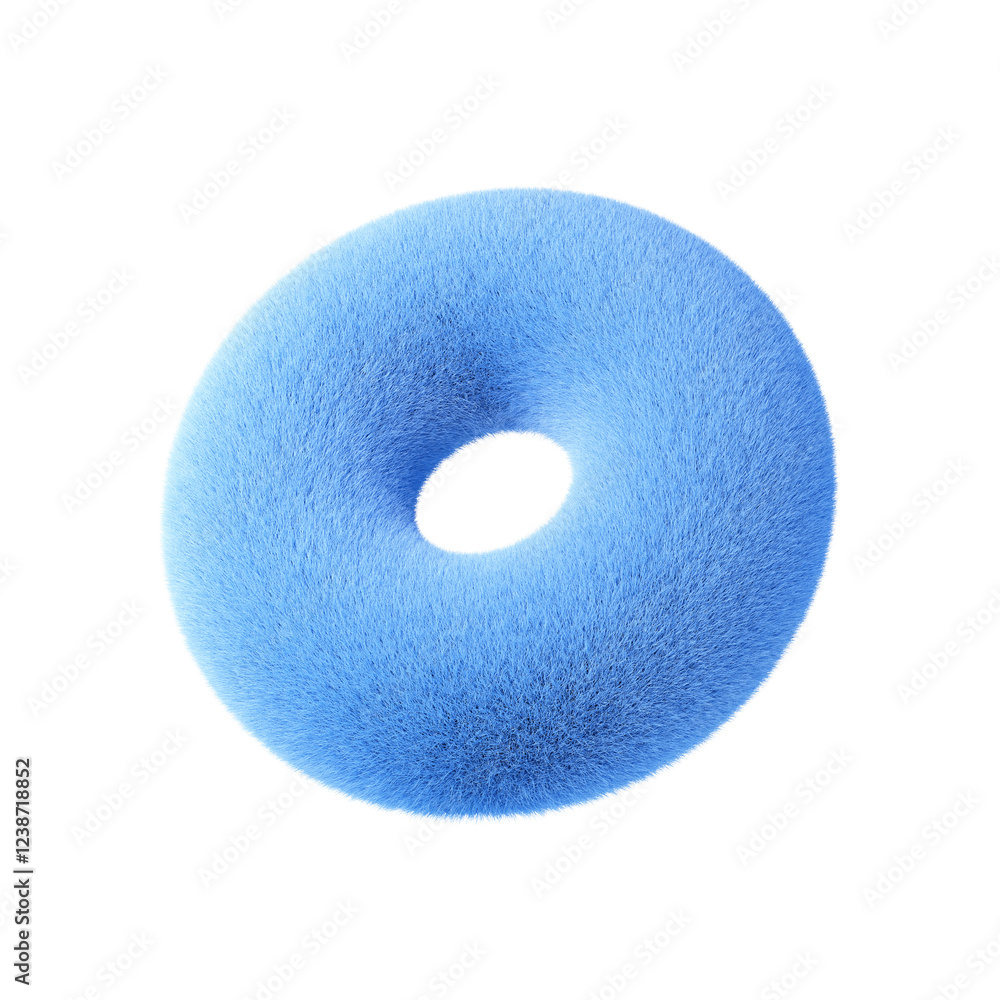 Poster Plush Circle shape isolated on white background. 3d design element.