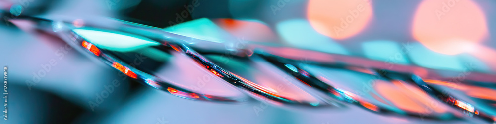 Poster abstract composition of intertwined translucent strands with blurred background lighting