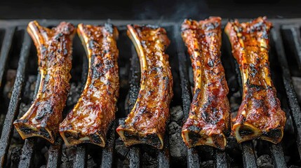 Succulent Grilled Ribs: A BBQ Masterpiece. Perfectly grilled and seasoned ribs, bursting with flavor. A mouthwatering feast for any occasion!