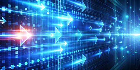Obraz premium Digital Arrows A Glimpse into the Future of Data Flow and Connectivity
