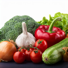 vegetables on a white background