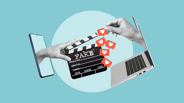 Fake news in social media and Propaganda concept. News Events and Post truth. Fact or fake