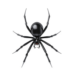 Fototapeta premium Detailed black spider with red eyes on dark background with eight spindly and creepy legs