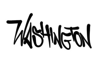 WASHINGTON city name sprayed graffiti letters isolated hand drawn style