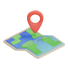 3D Isometric Map with Pin