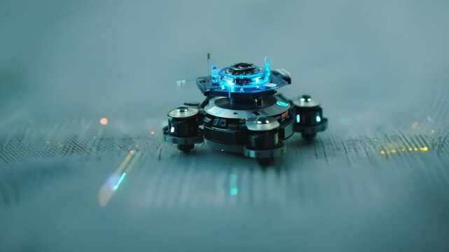 Gen 3 alpha 4111615733 microbots moving on metallic surface