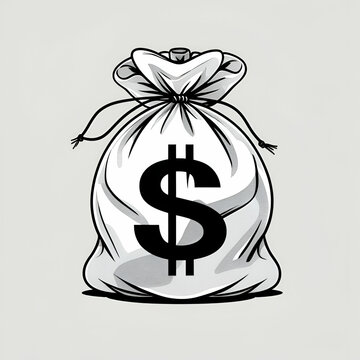 bag of money/ doller bag clip art on white copy space background welth, finace,E-Commerce concept/ Money Bag Dollar Sign Logo Image
