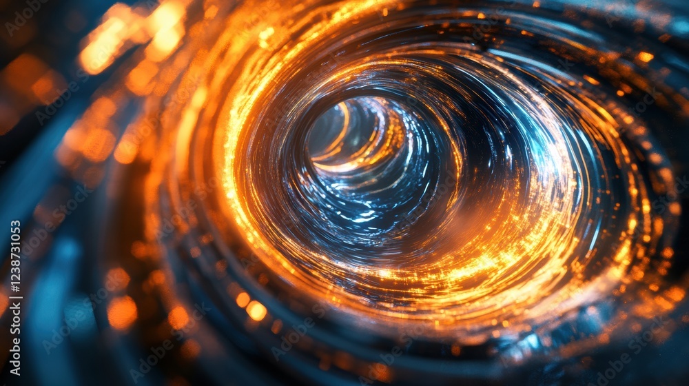Aufkleber abstract glowing vortex tunnel of light and energy with dynamic swirling motion effects