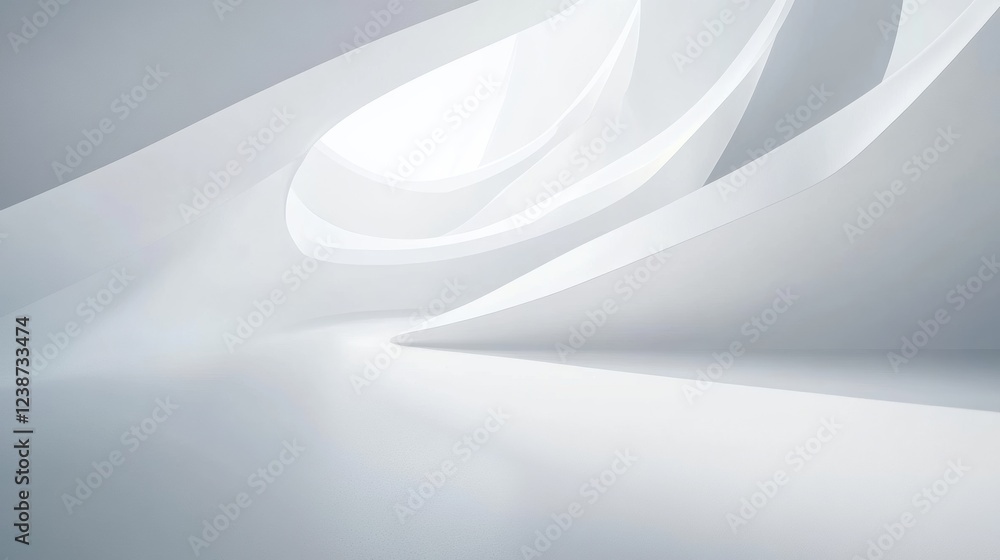 Poster abstract white flowing structure with curves creates an impression of smoothness and elegance