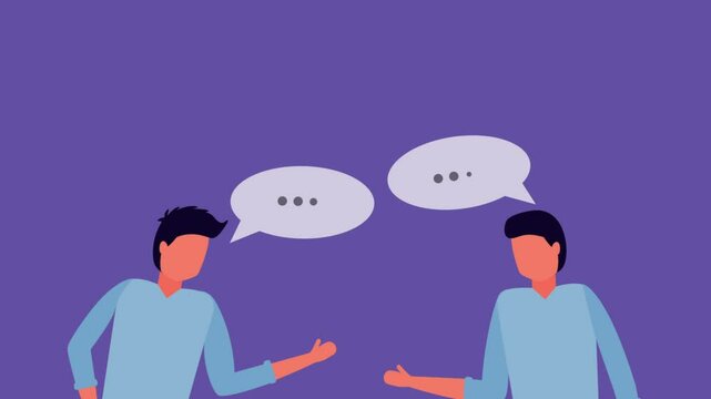 2D Characters Dispute Dialogue Bubbles