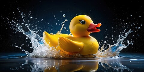 Yellow duck fashion shoot: summer water style.