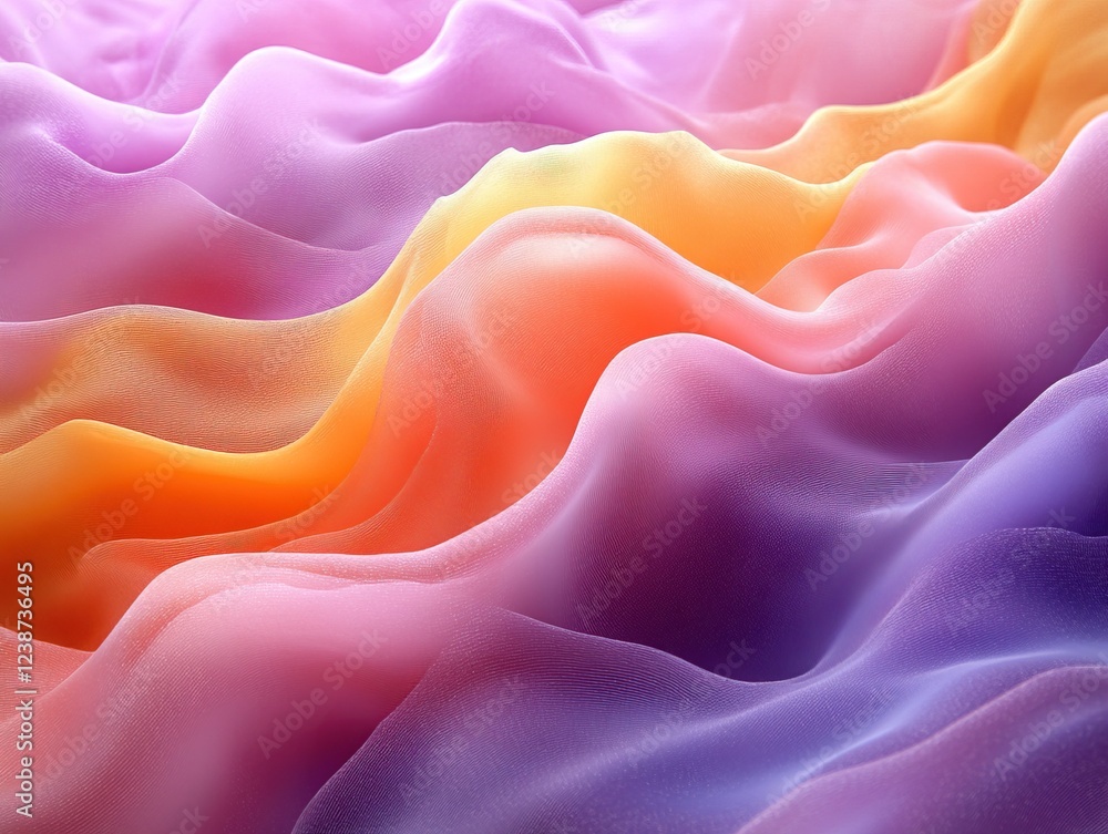 Aufkleber wavy, multi-colored abstract fabric folds with no background. use texture/background