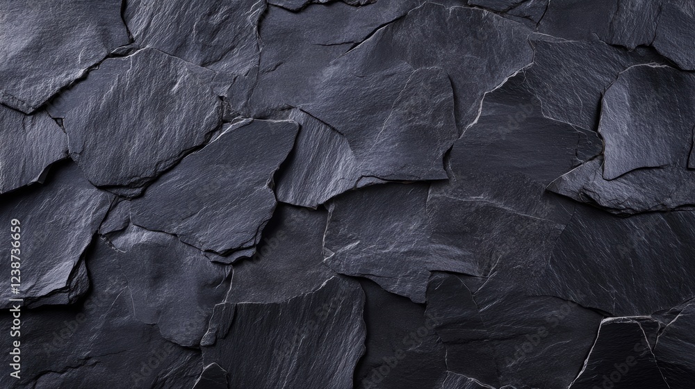 Poster dark slate rock texture background with uneven fractures and rough surfaces abstract natural pattern