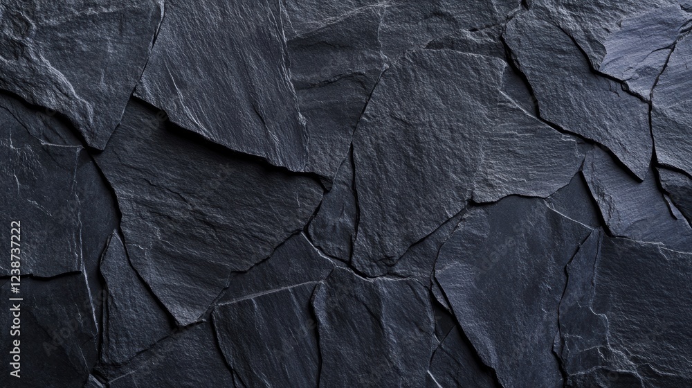 Poster dark textured stone surface showing rough irregular pieces close up forming a mosaic pattern