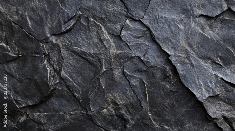 Poster dark toned craggy stone texture with fractured surface showing jagged edges and rough pattern