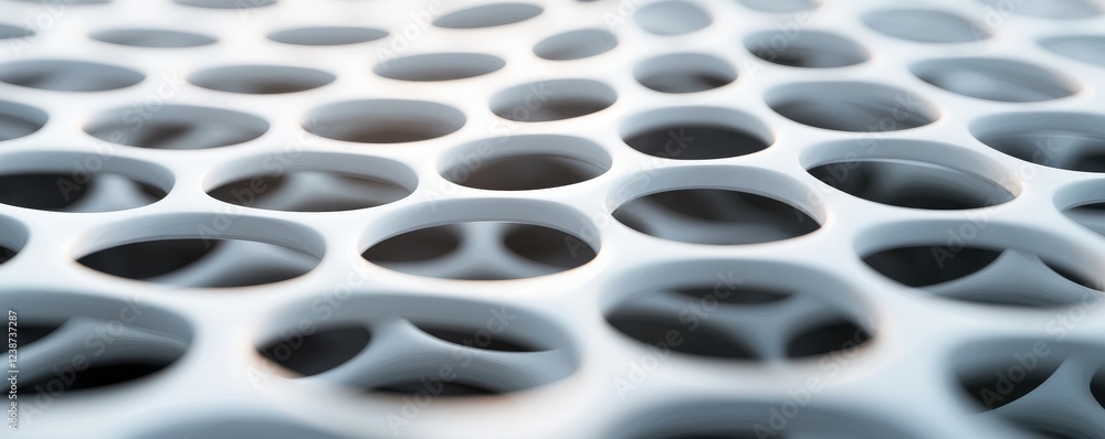 Aufkleber material science nano concept. close-up of a textured surface with circular cutouts.