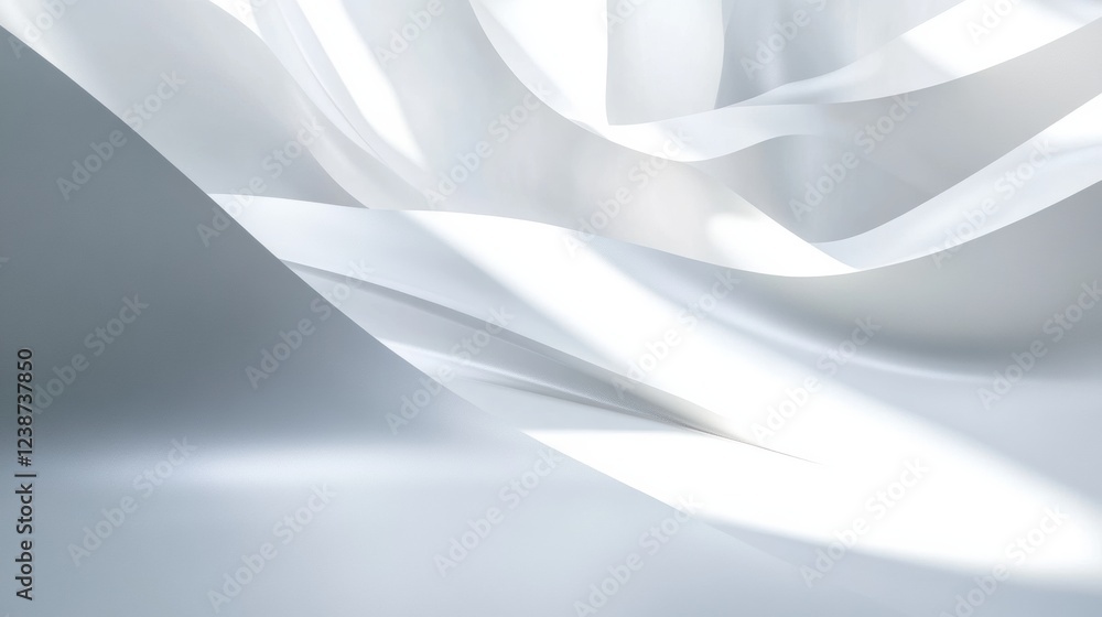 Aufkleber elegant fluid waves of light and shadow abstract background in minimalist style