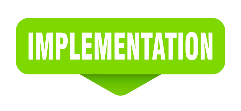 implementation sticker. implementation sign on transparent background