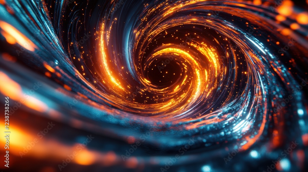 Poster fiery vortex abstract digital artwork space portal swirling energy dynamic motion universe design