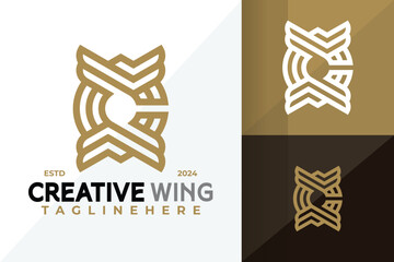 Letter C Wing Logo Icon Vector Design Illustration