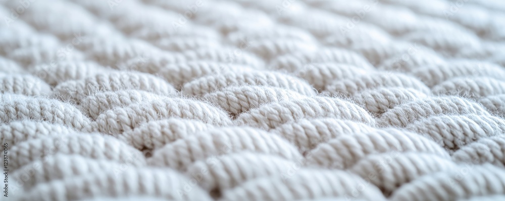 Poster material science nano concept. textured white fabric with a soft, woven pattern in close-up view.