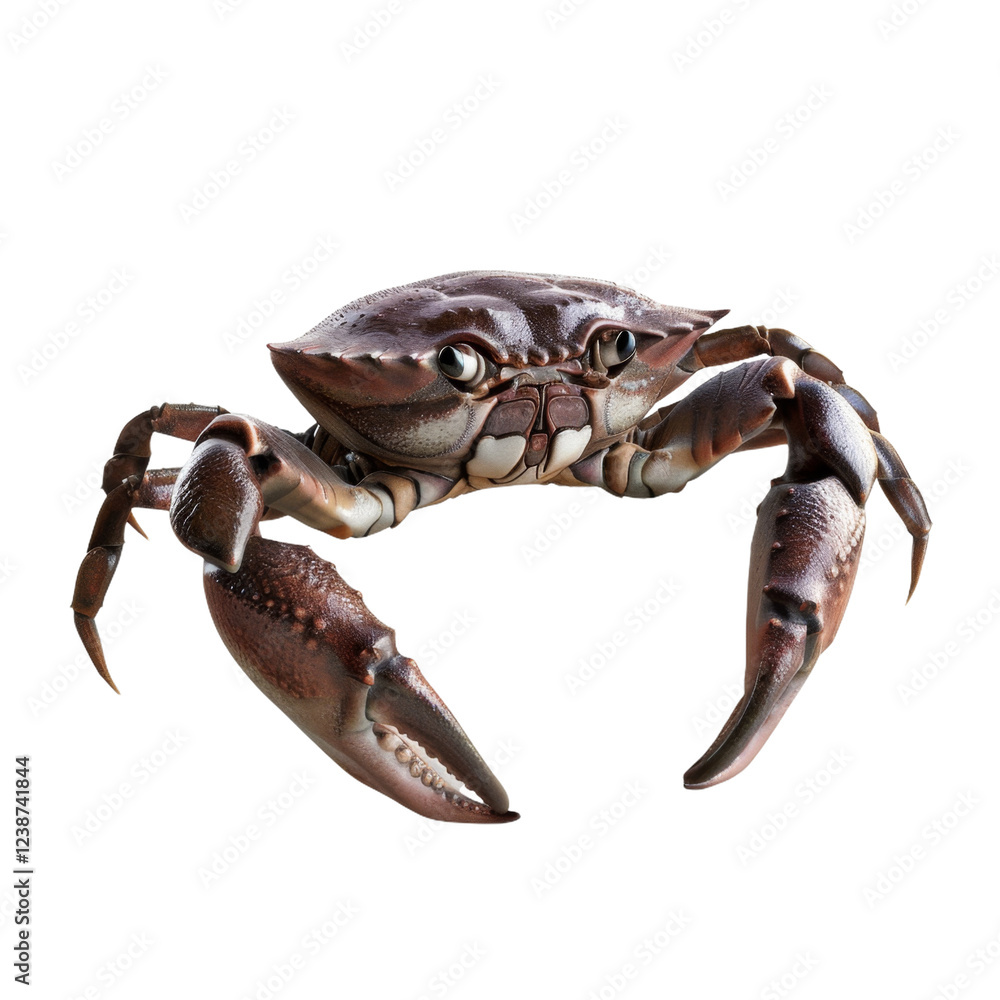 Aufkleber closeup of a detailed crab with prominent claws and shell features displayed in a natural setting