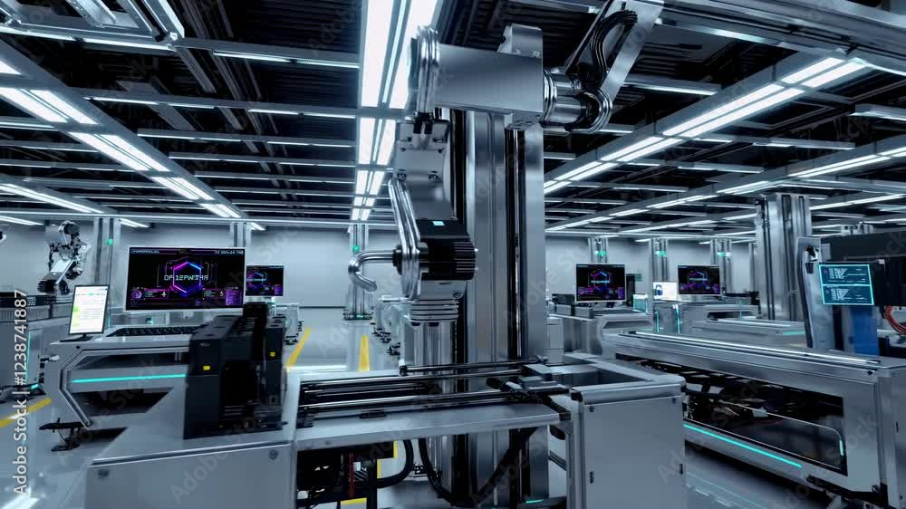 Aufkleber advanced robotic automation in a modern manufacturing facility enhancing productivity and efficiency